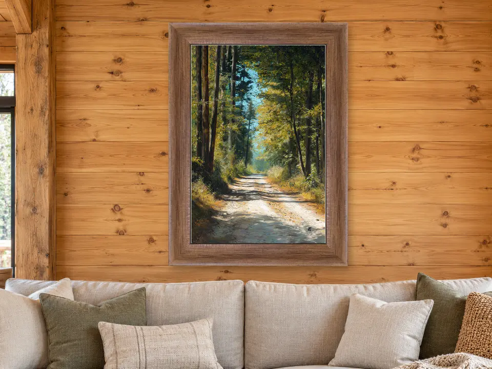 Enduring Legacy Forest Landscape Framed Wall Art framed on a wall