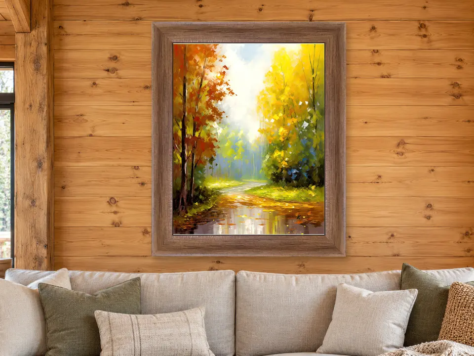 Peaceful Promise Landscape Framed Wall Art framed on a wall