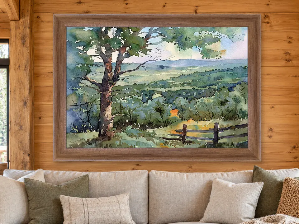 Timeless Whisper Landscape Framed Wall Art framed on a wall