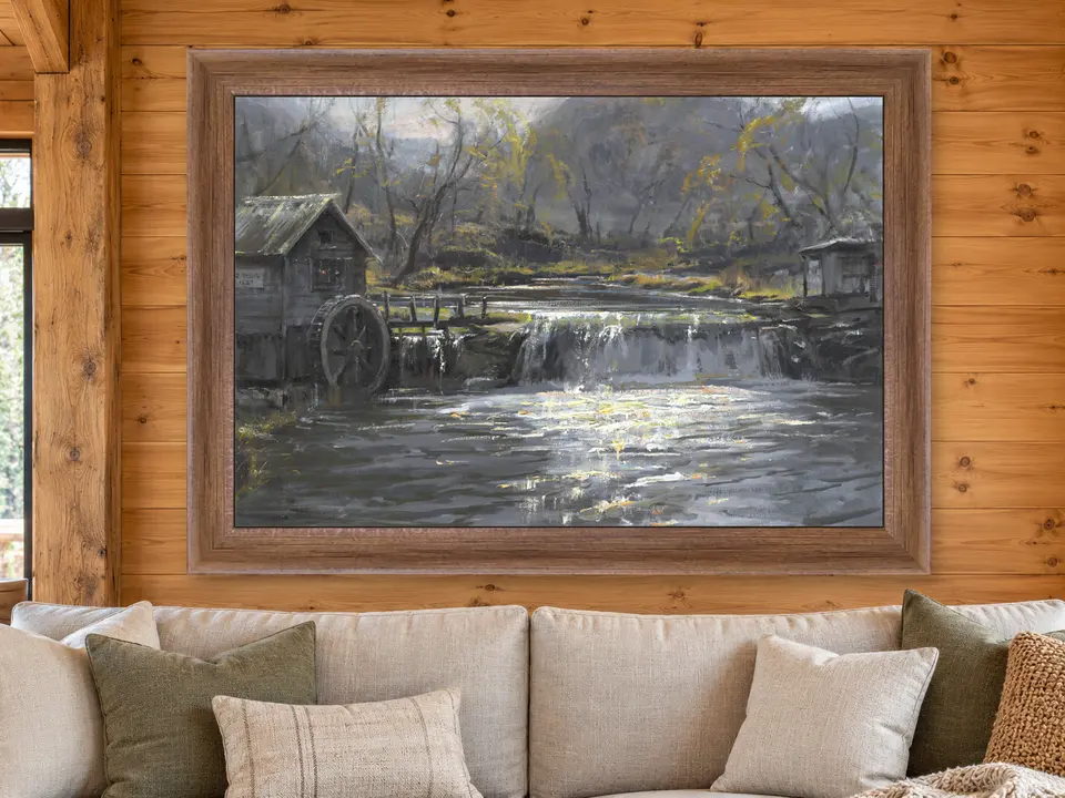 Still Repose Landscape Framed Wall Art framed on a wall