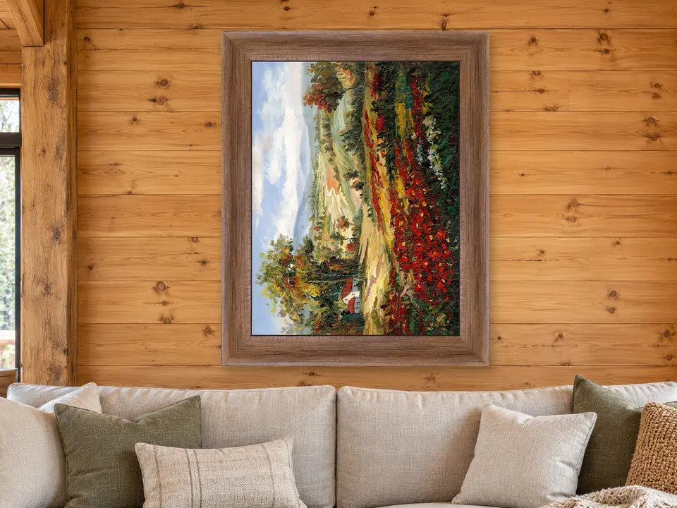 Open Pause Landscape Framed Wall Art framed on a wall