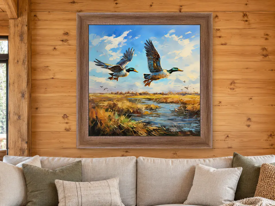 Still Resonance Marsh Landscape Framed Wall Art framed on a wall