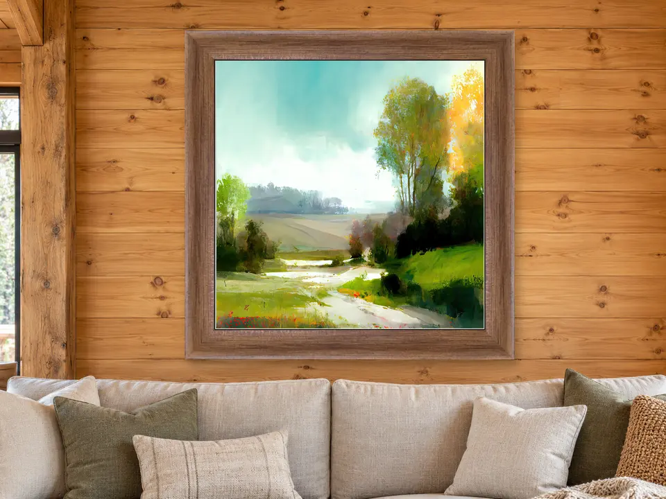 Enduring Presence Landscape Framed Wall Art framed on a wall