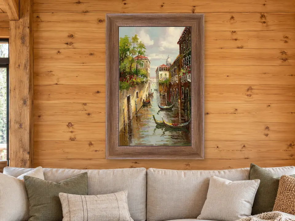 Tender Comfort Gondolas Framed Wall Art framed on a wall
