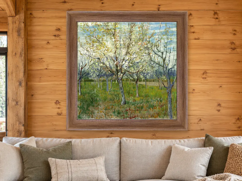 Open Musing Landscape Framed Wall Art framed on a wall