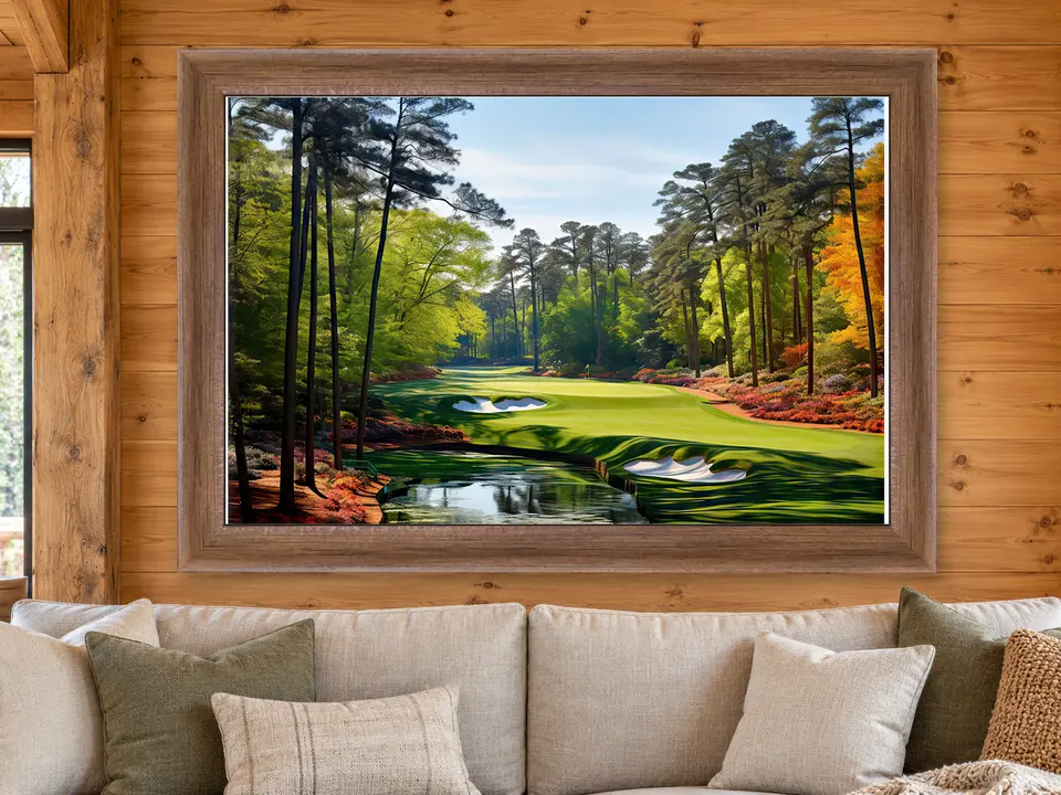 Tender Vista Landscape Framed Wall Art framed on a wall