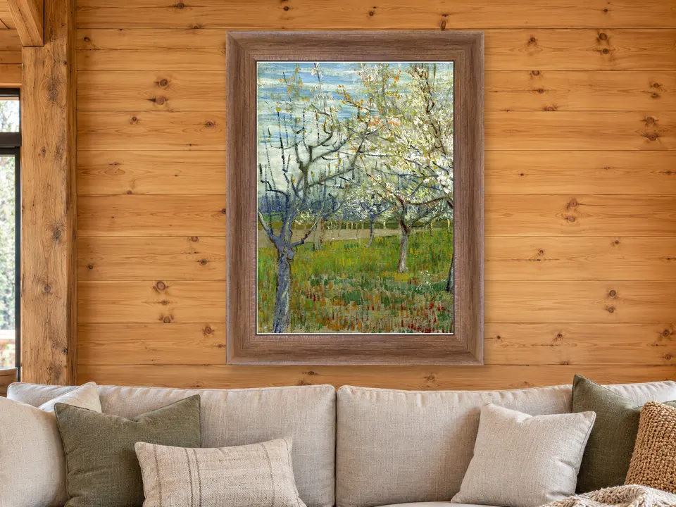 Tender Muse Landscape Framed Wall Art framed on a wall