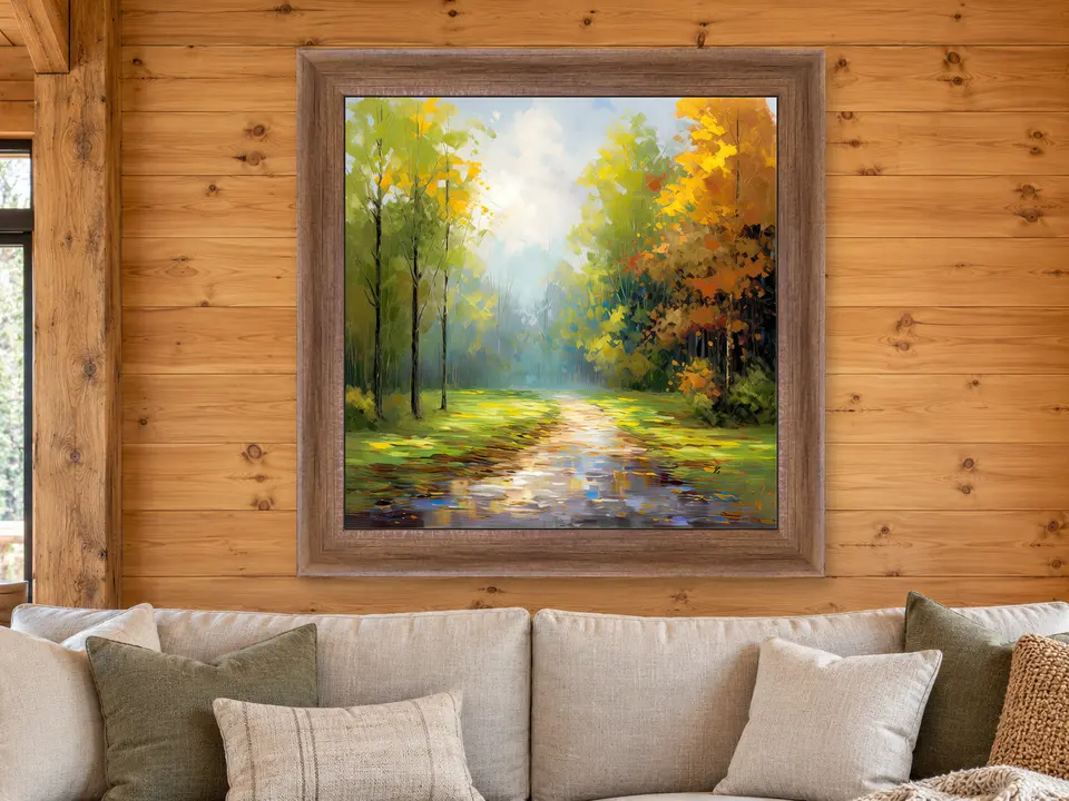 Distant Presence Country Road Framed Wall Art framed on a wall