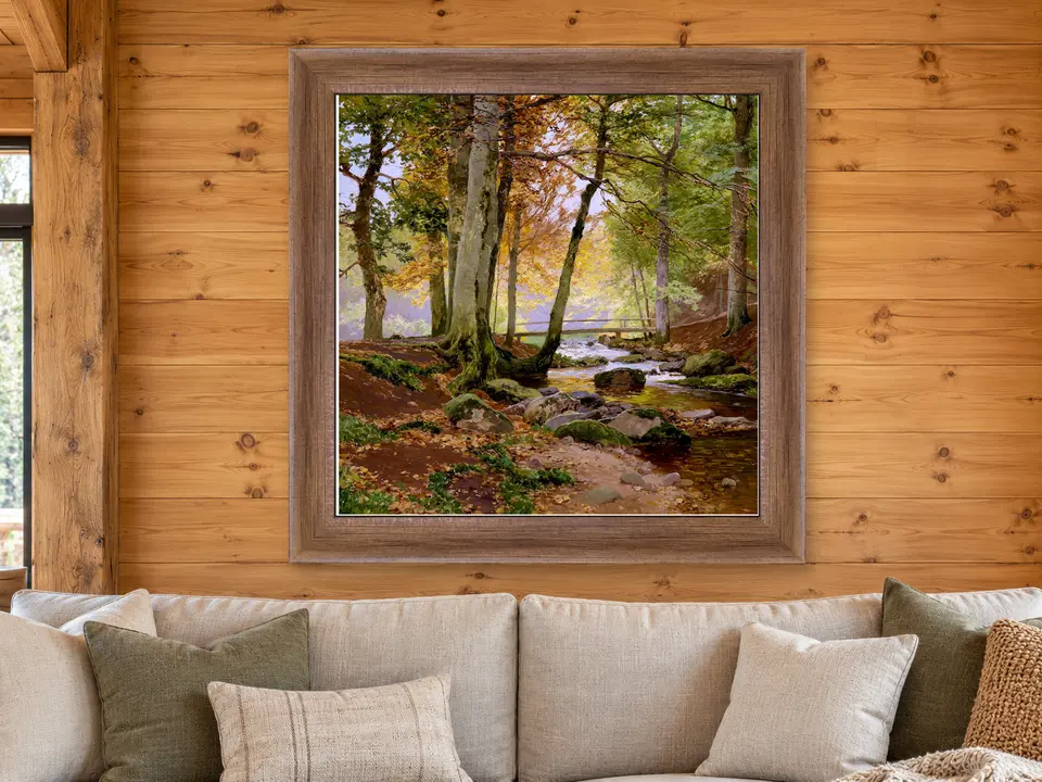 Open Resonance Deer Framed Wall Art framed on a wall