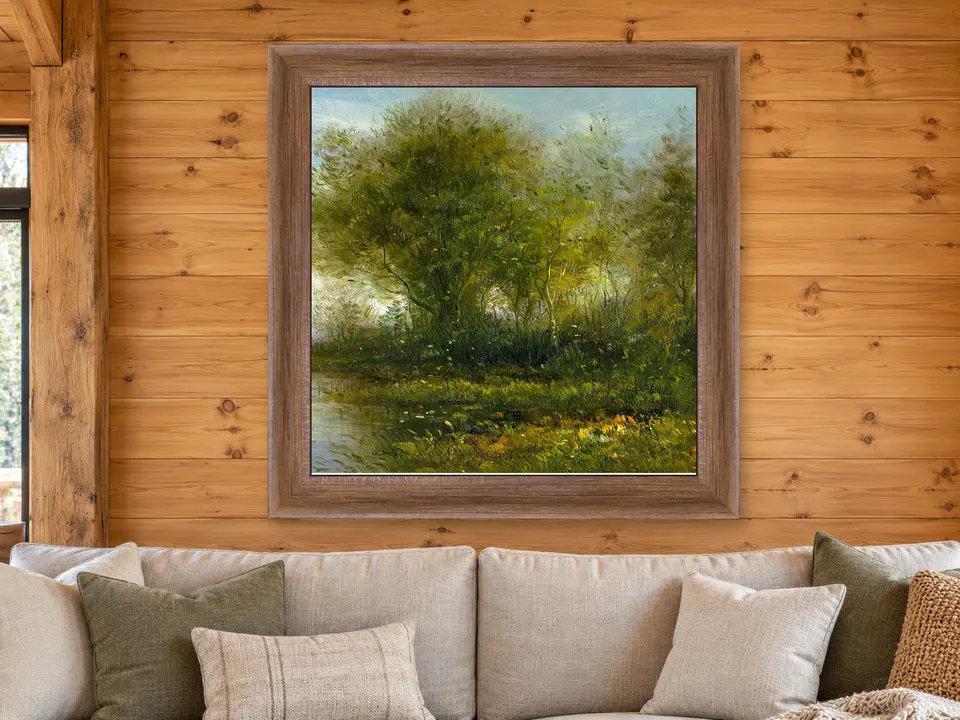Silent Promise Landscape Framed Wall Art framed on a wall