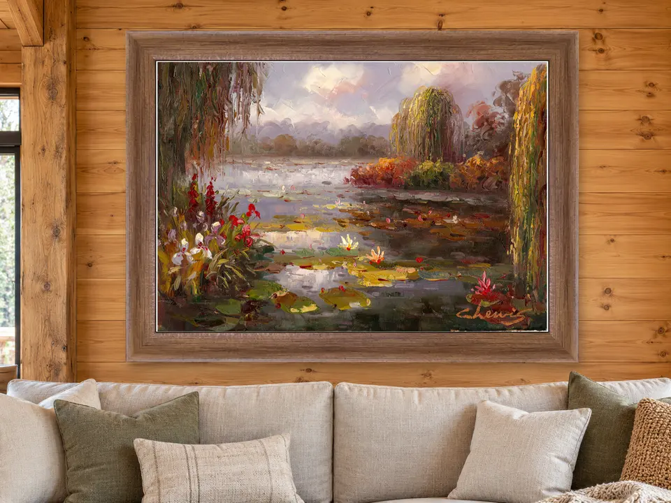 Tender Impression Landscape Framed Wall Art framed on a wall