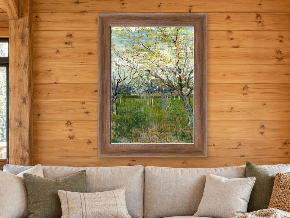 Wandering Memory Landscape Framed Wall Art framed on a wall
