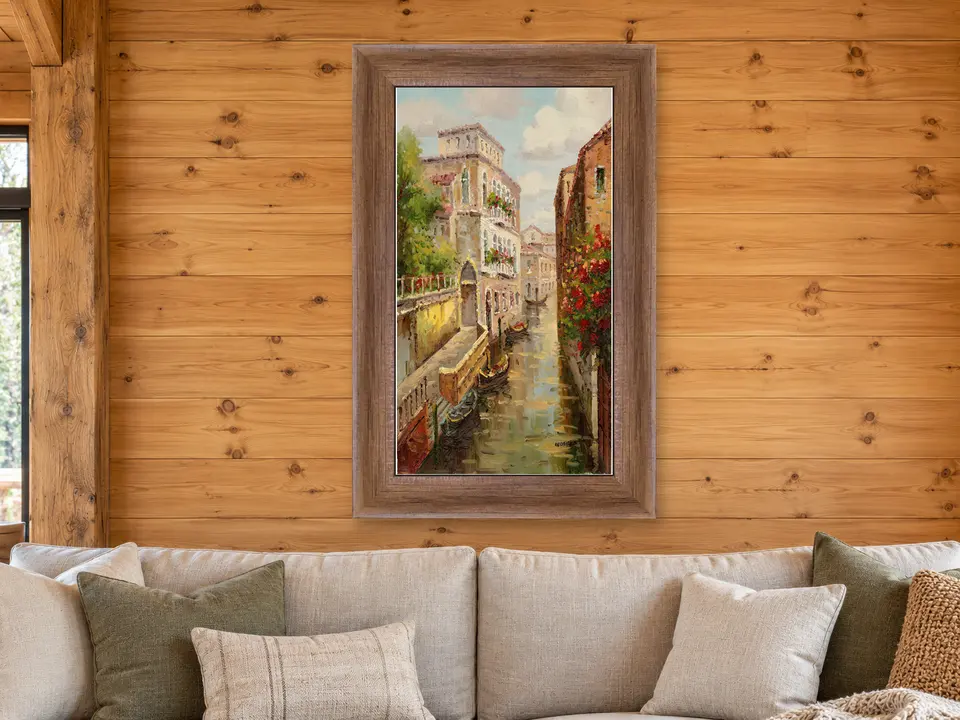 Quiet Impression Gondolas Framed Wall Art framed on a wall