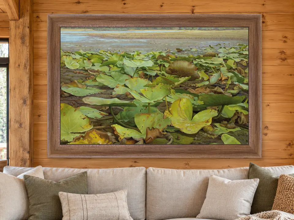 Quiet Wonder Landscape Framed Wall Art framed on a wall