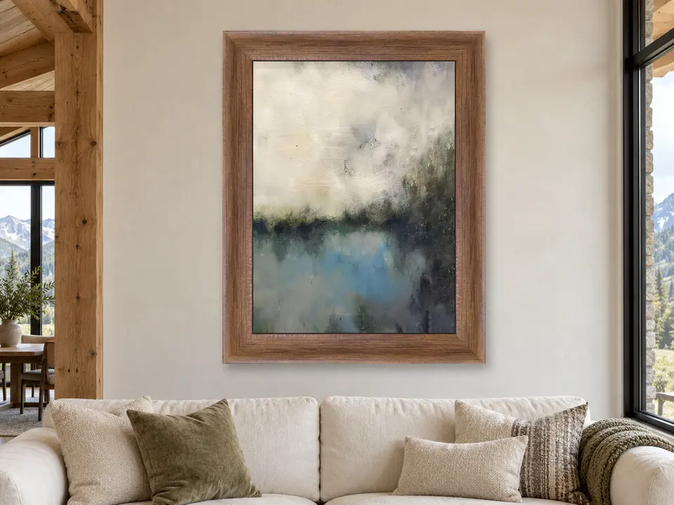 Wistful Promise Abstract Sky Landscape Framed Wall Art framed on a wall