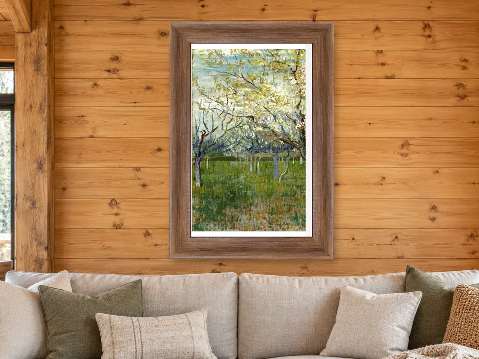 Distant Cadence Tree Landscape Framed Wall Art framed on a wall