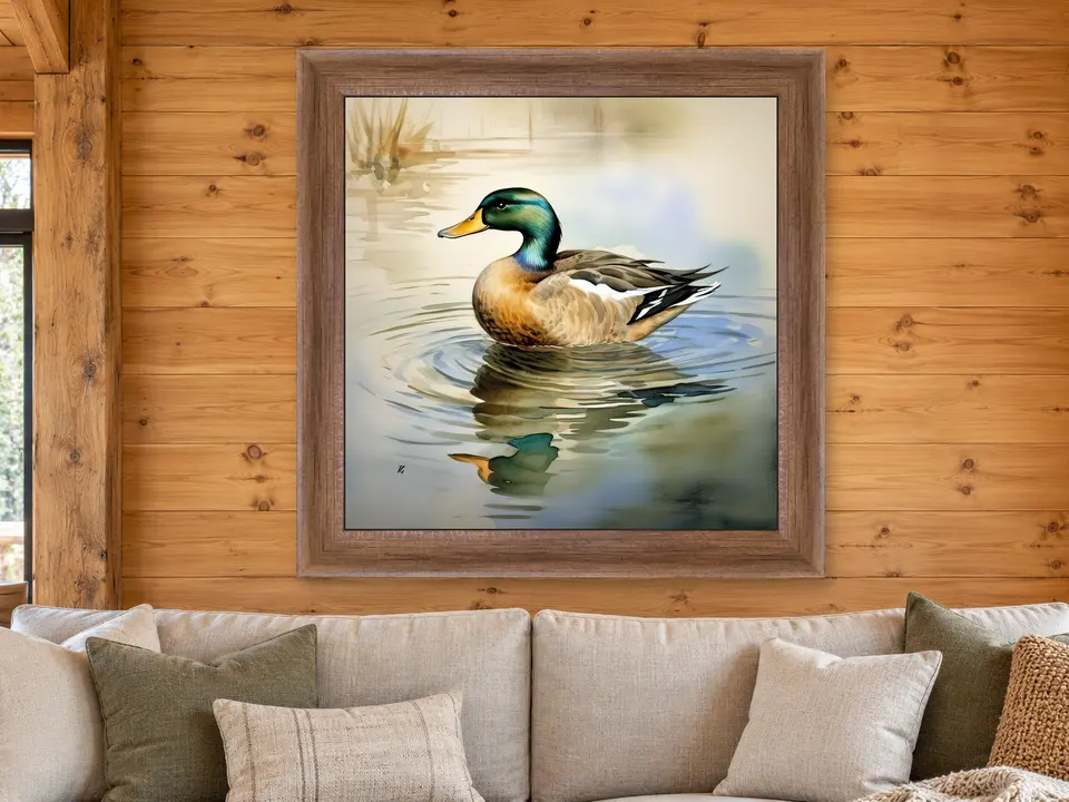 Still Echo Mallard Ducks Framed Wall Art framed on a wall