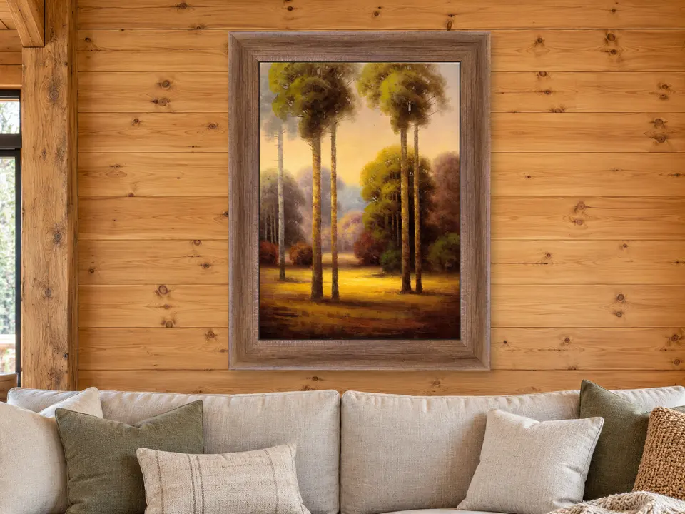 Timeless Essence Forest Landscape Framed Wall Art framed on a wall