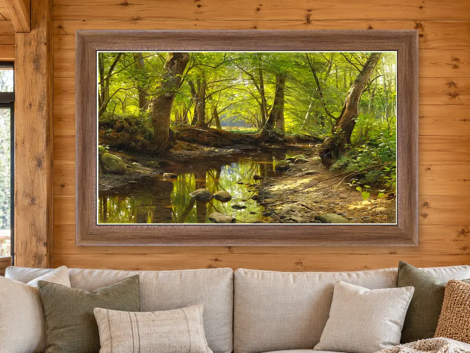 Timeless Musing Forest Creek Framed Wall Art framed on a wall