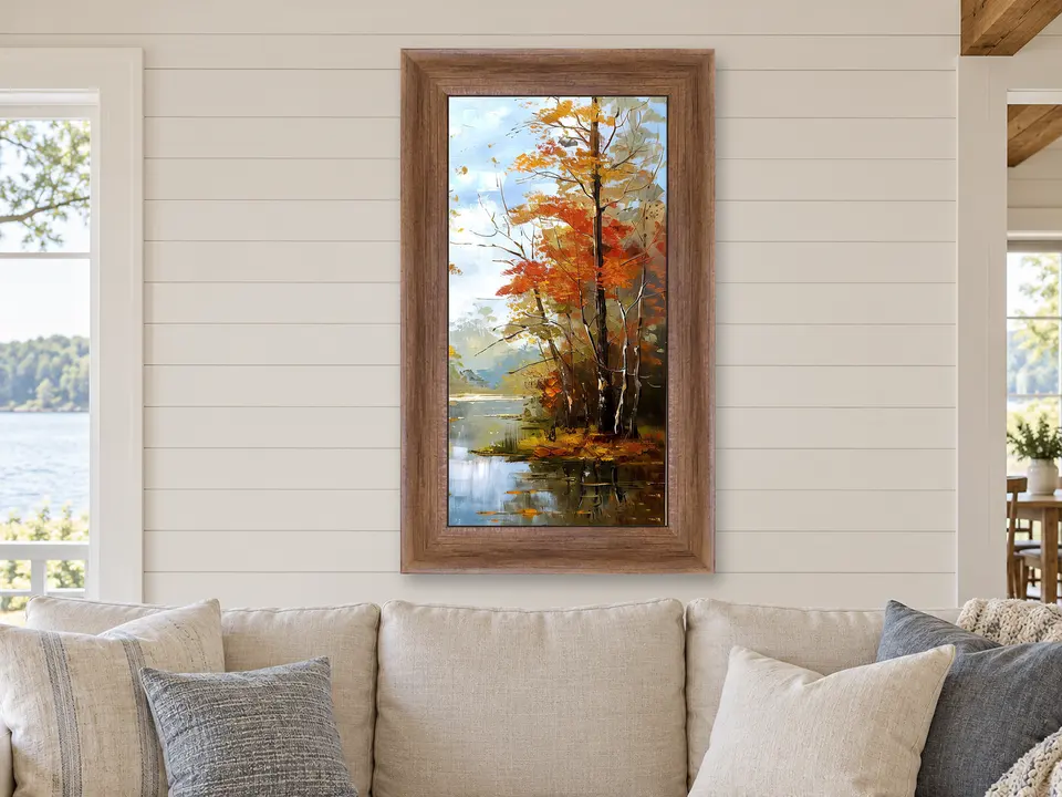 Timeless Wander Pond Landscape Framed Wall Art framed on a wall