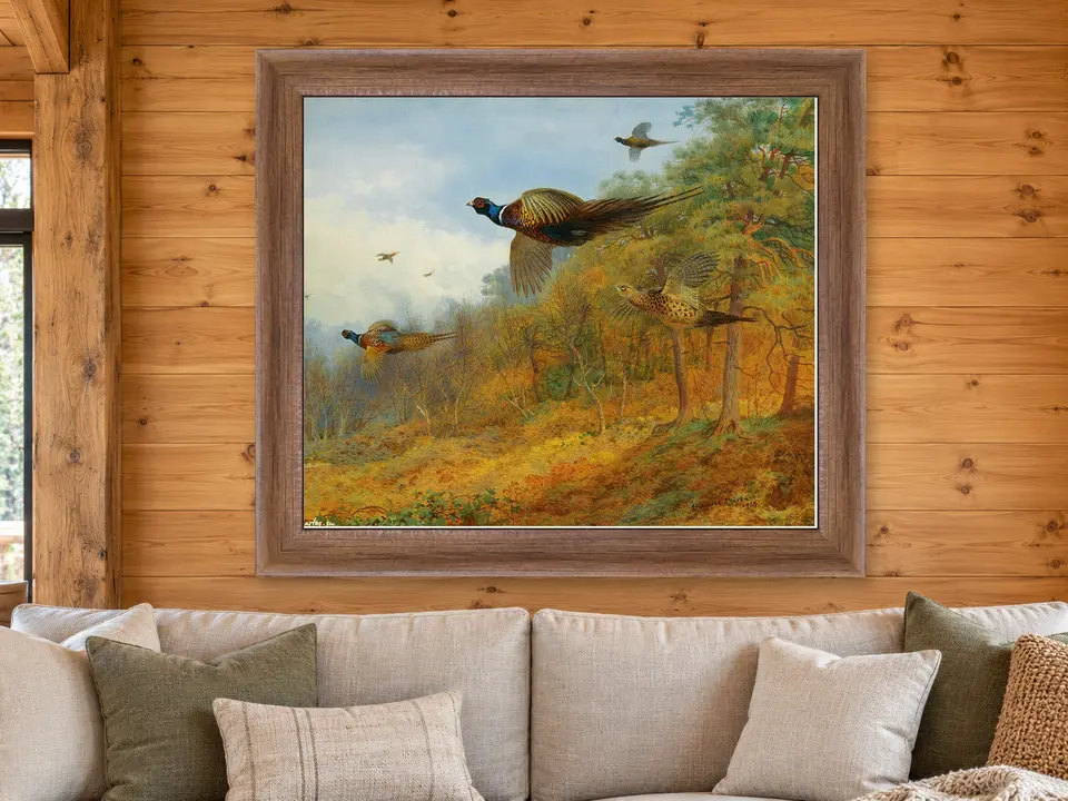 Gentle Memory Wetland Birds Framed Wall Art framed on a wall