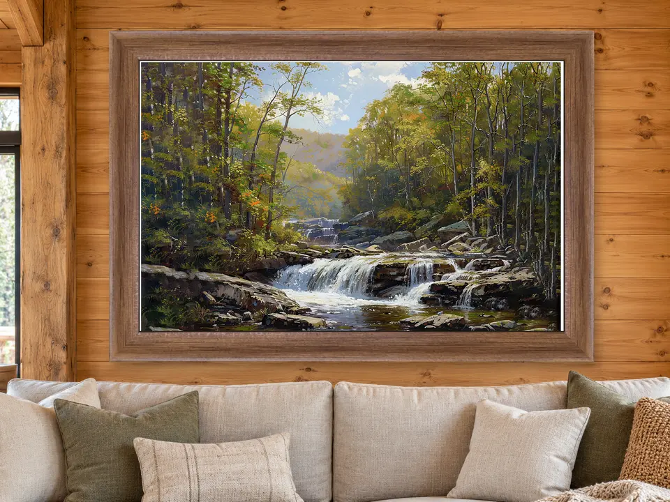 Enduring Echo Forest Creek Framed Wall Art framed on a wall