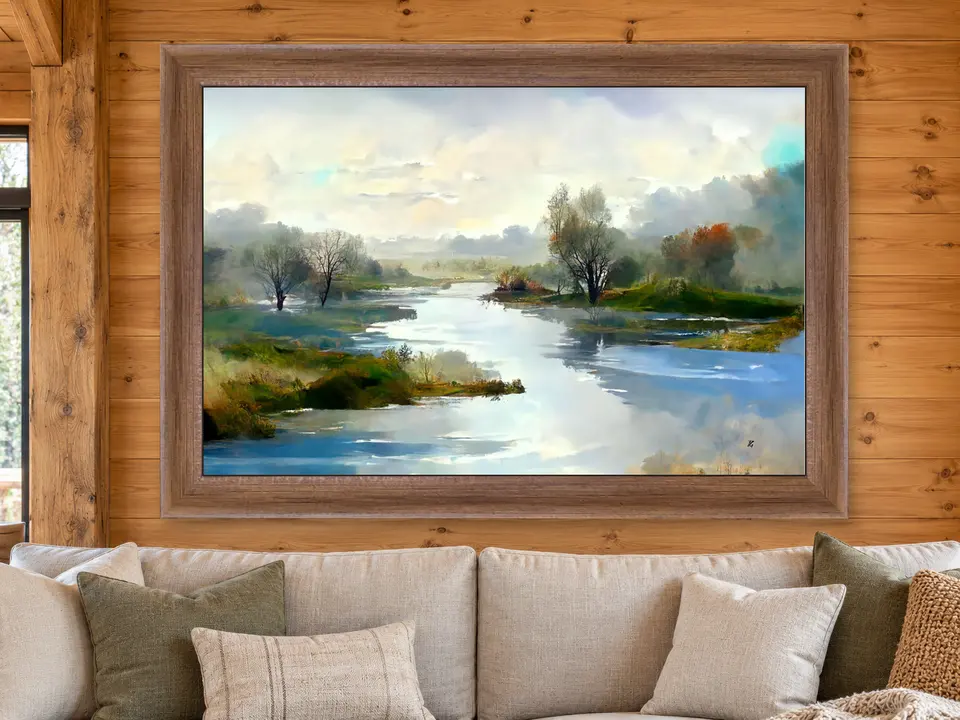 Enduring Journey Landscape Framed Wall Art framed on a wall