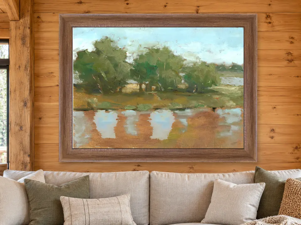 Quiet Solitude Landscape Framed Wall Art framed on a wall