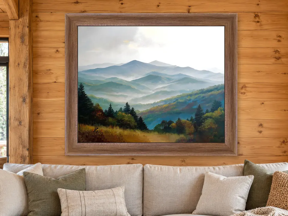 Timeless Wonder Mountain Landscape Framed Wall Art framed on a wall