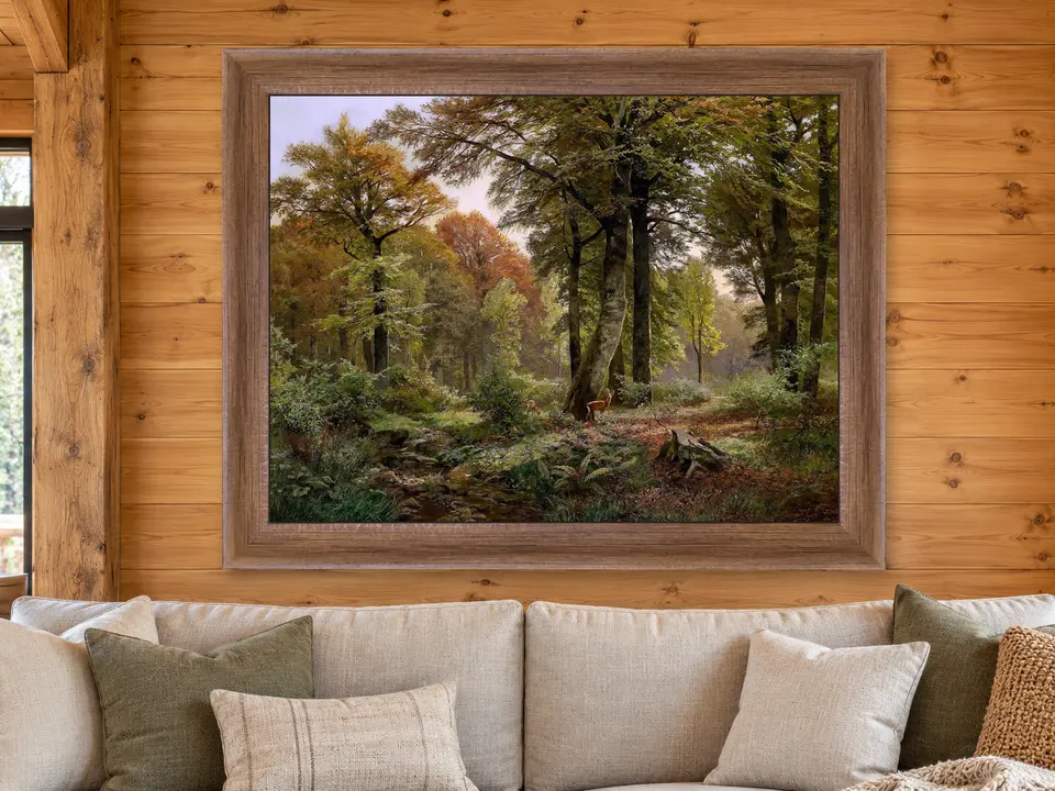 Wistful Repose Landscape Framed Wall Art framed on a wall