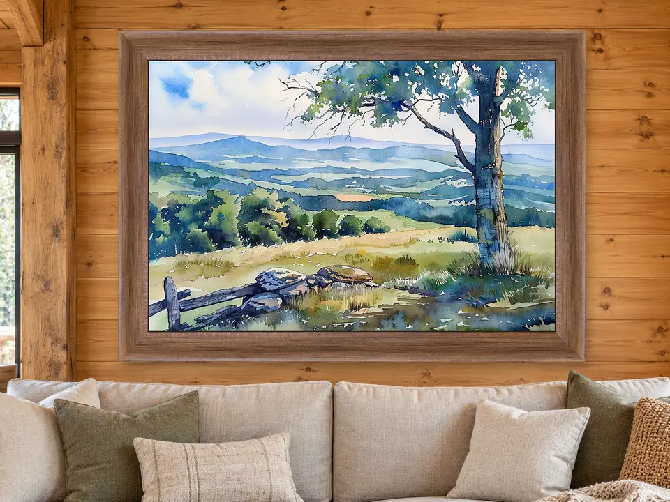 Timeless Cadence Landscape Framed Wall Art framed on a wall