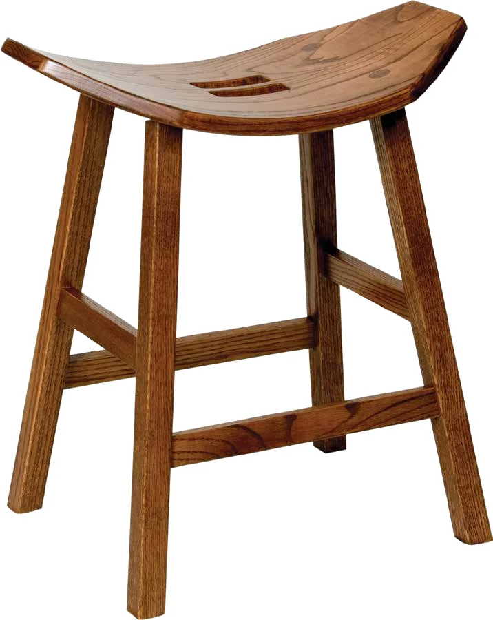 Mission Saddle Hardwood Bar Stool