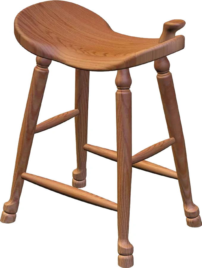 Western Saddle Hardwood Bar Stool