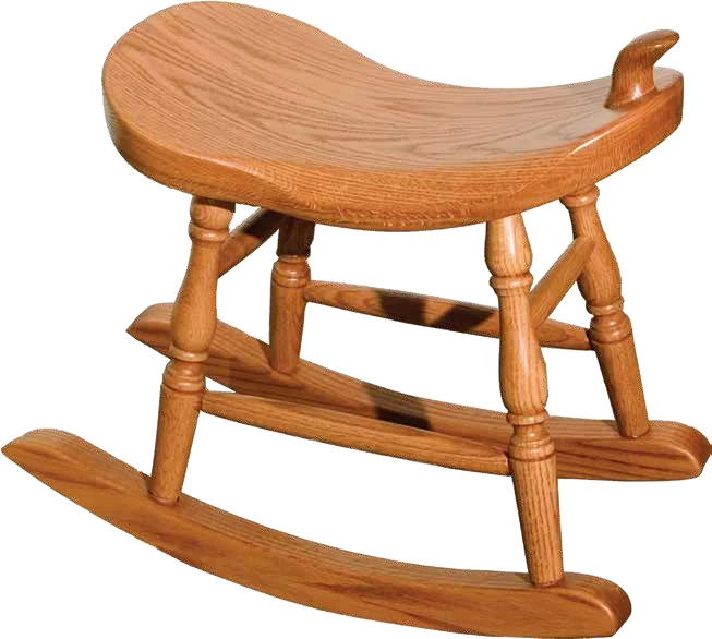 Western Saddle Hardwood Rocker Stool