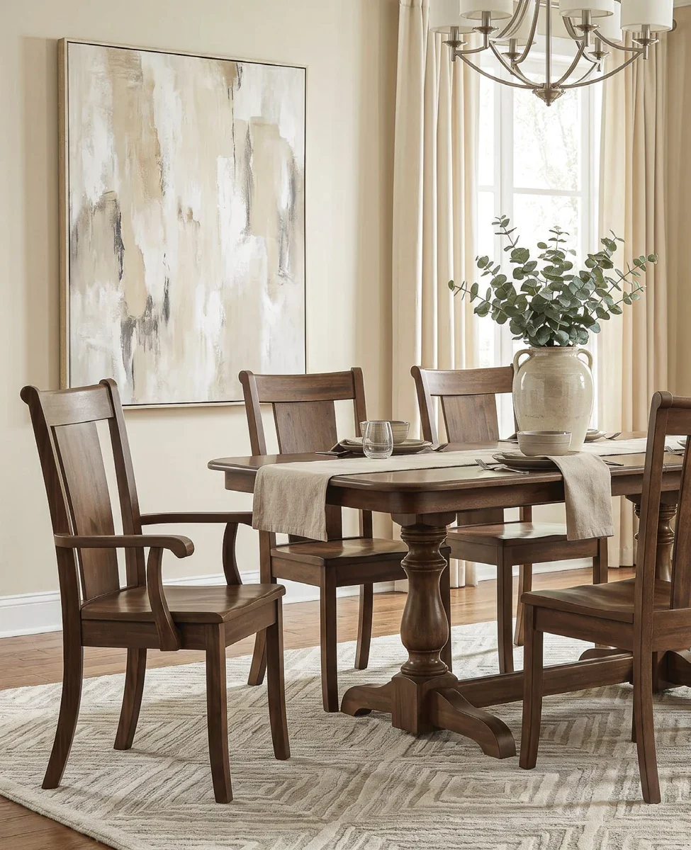 Brady Double Pedestal Hardwood Dining Table