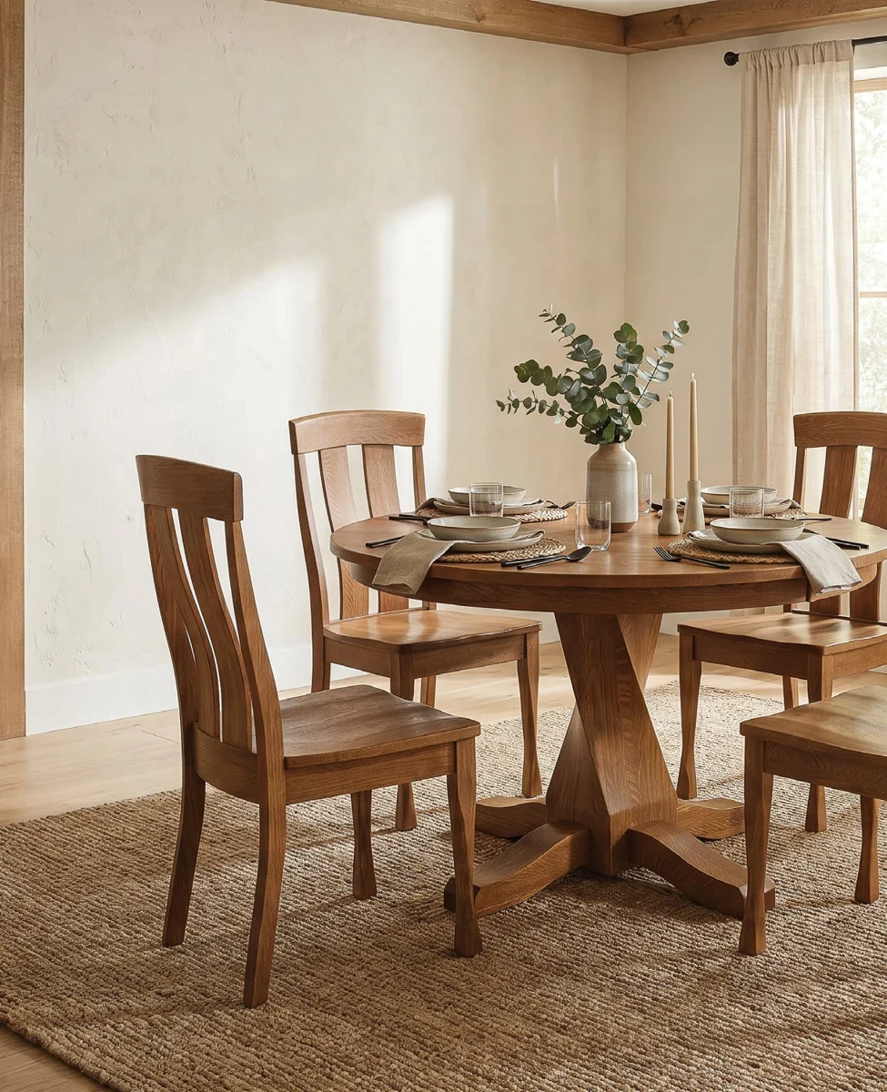 Durango Single Pedestal Hardwood Dining Table