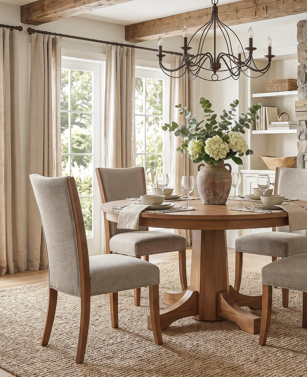 Gemini Single Pedestal Hardwood Dining Table
