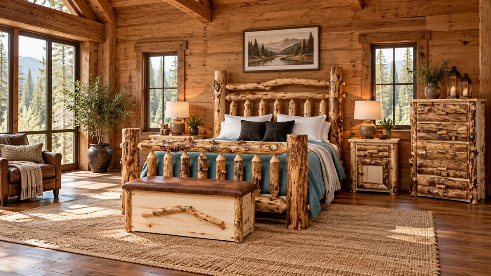 Bedroom furniture in a home setting