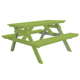 5' Picnic Table With Attached Benches