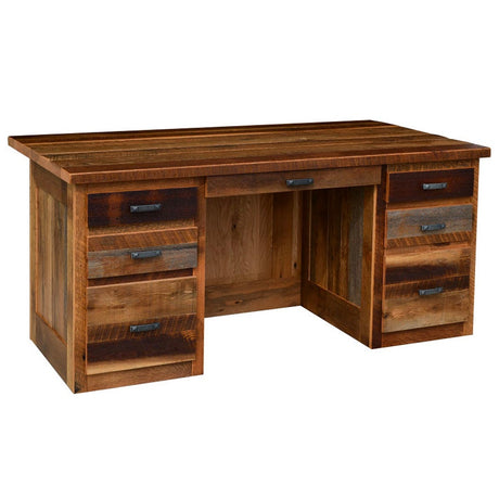 Barnwood Kneehole Desk