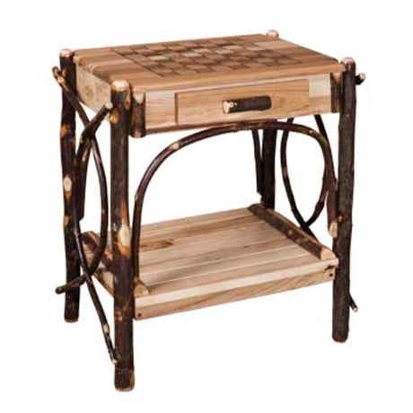 Checkerboard End Table With Drawer