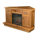 Corner Media Center with Fireplace Insert 