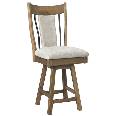 Eagle 24" Swivel Barchair With Wrought Iron