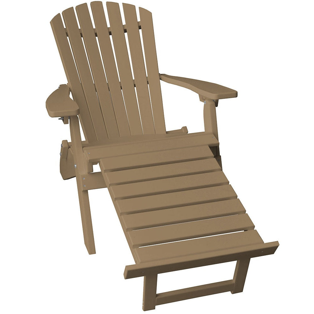 Fanback Folding Reclining Chair with Pullout Ottoman