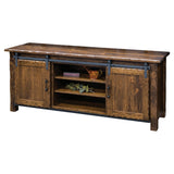 Hand Hewn TV Stand with Sliding Door - 70"