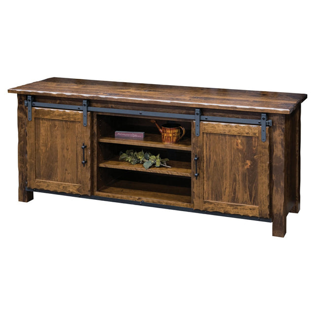 Hand Hewn TV Stand with Sliding Door - 70"