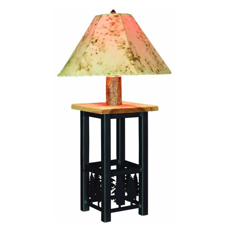 Ironwood Lamp With Lambskin Shade