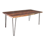 Live Edge Dining Table with Hairpin Base