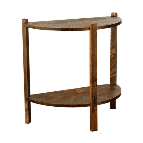 Rough Cut Maplewood Half Round End Table