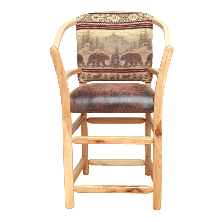 Hickory Hoop Stationary Bar Chair